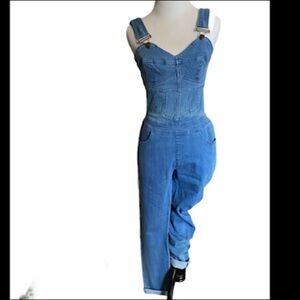 Mebon by Machine Jeans Denim Bustier Overalls Jumpsuit Size Small